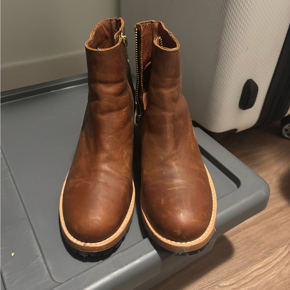 Patina Brown Leather Boots